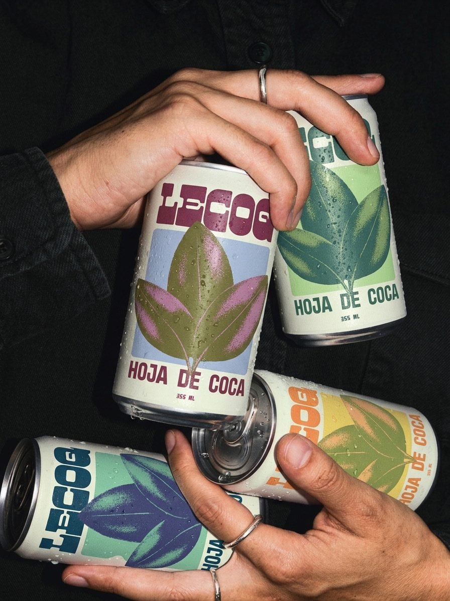 Manos sosteniendo latas de LECOQ de distintos sabores